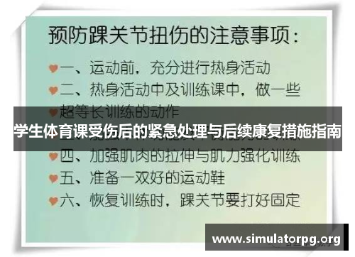 学生体育课受伤后的紧急处理与后续康复措施指南