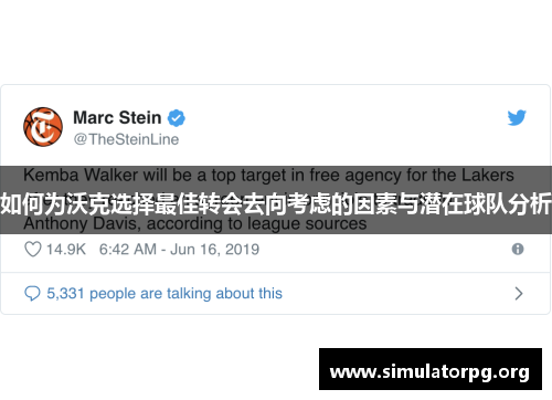 如何为沃克选择最佳转会去向考虑的因素与潜在球队分析